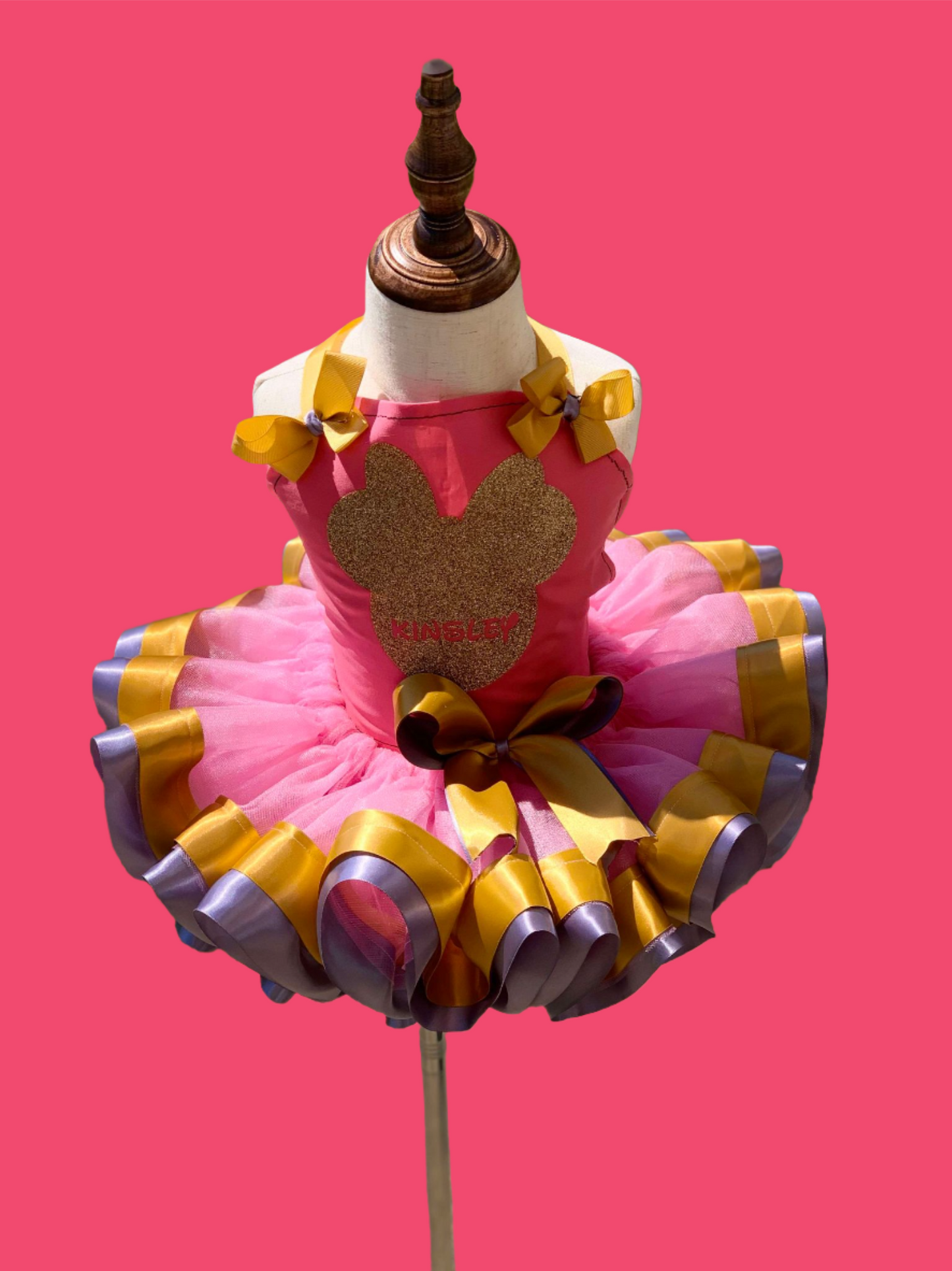 Pink, purple and gold back out Bodice Tutu set