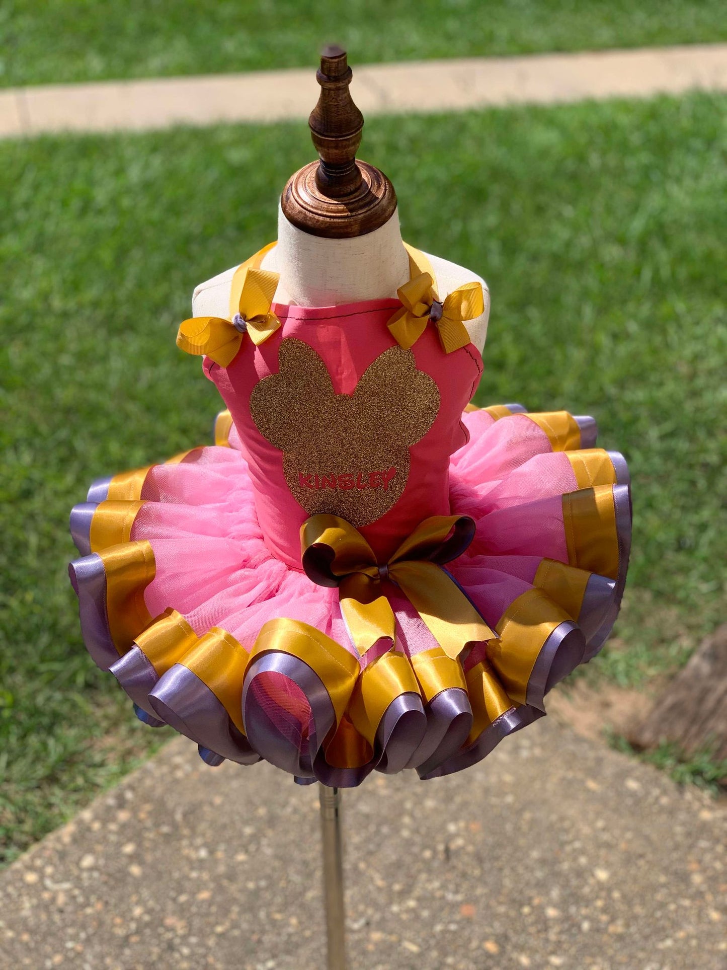 Pink, purple and gold back out Bodice Tutu set