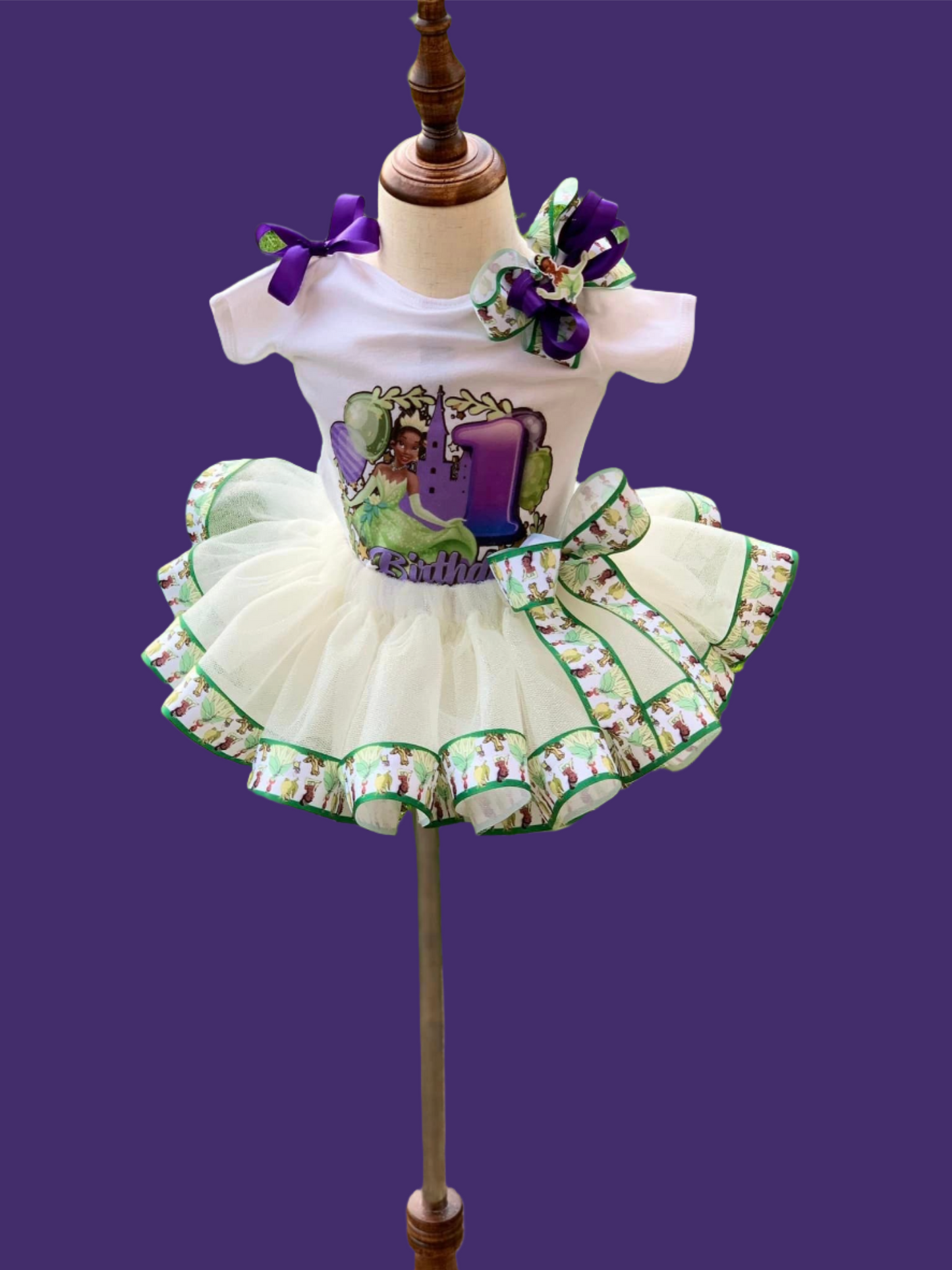 Princess and the frog theme tutu set