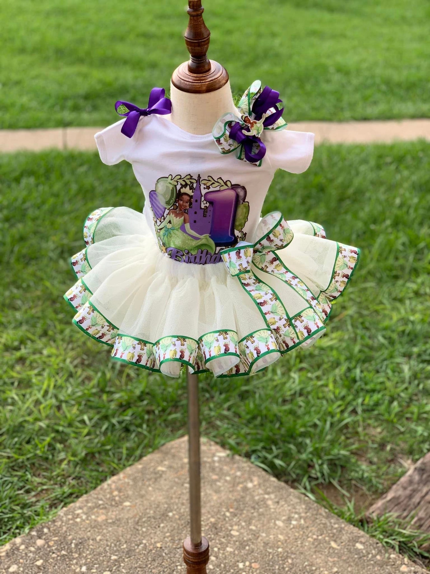 Princess and the frog theme tutu set
