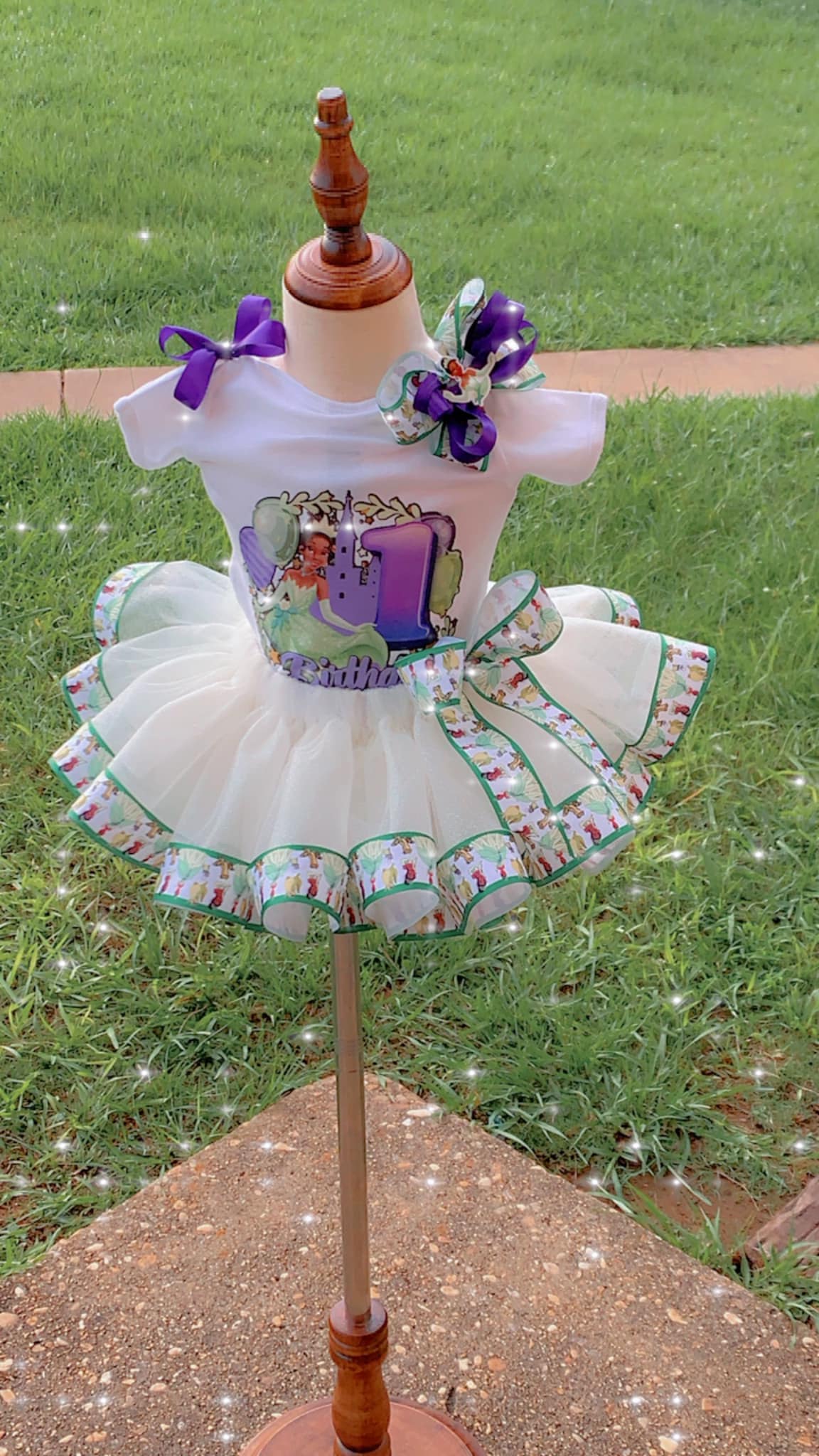 Princess and the frog theme tutu set