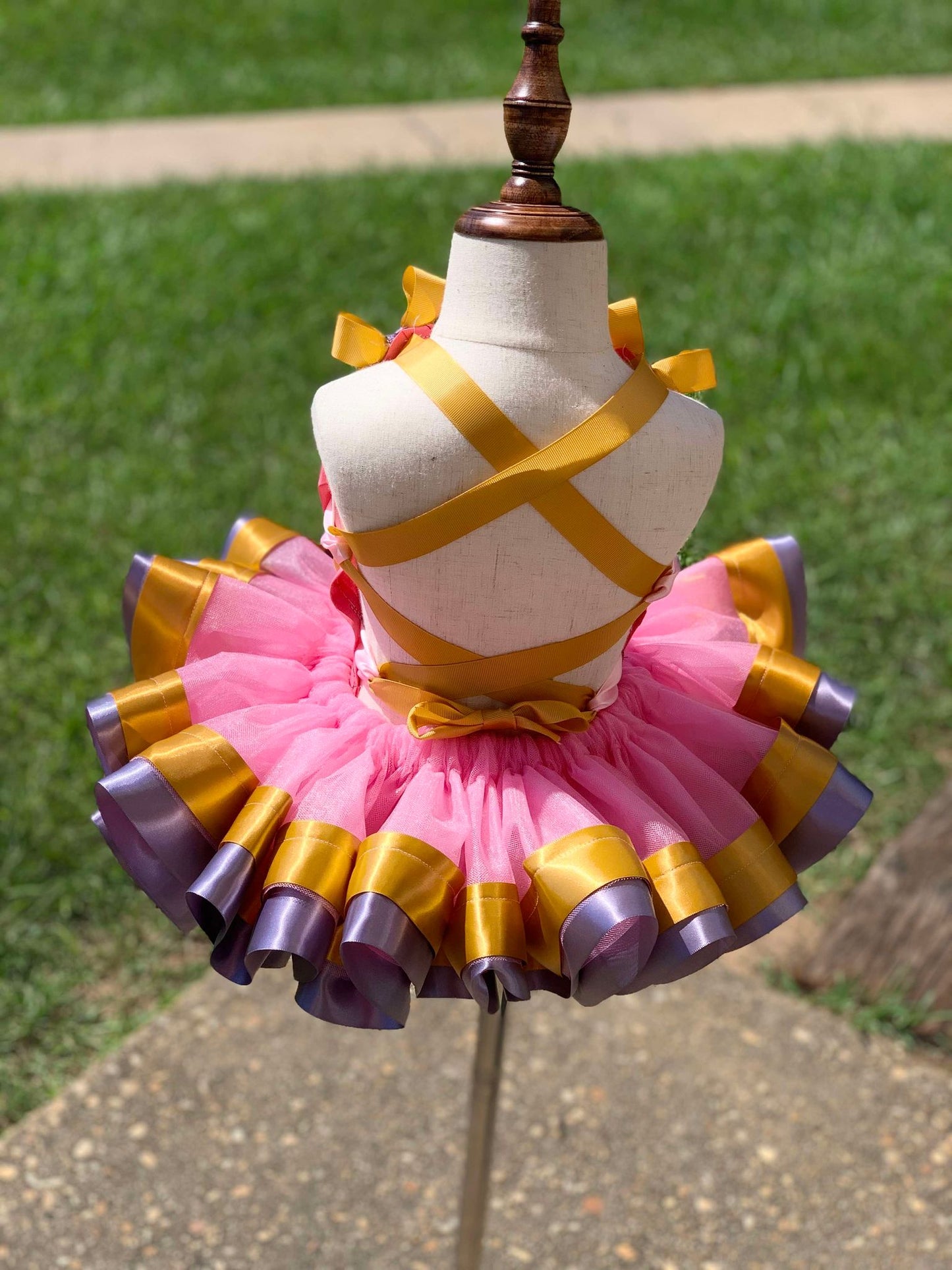 Pink, purple and gold back out Bodice Tutu set