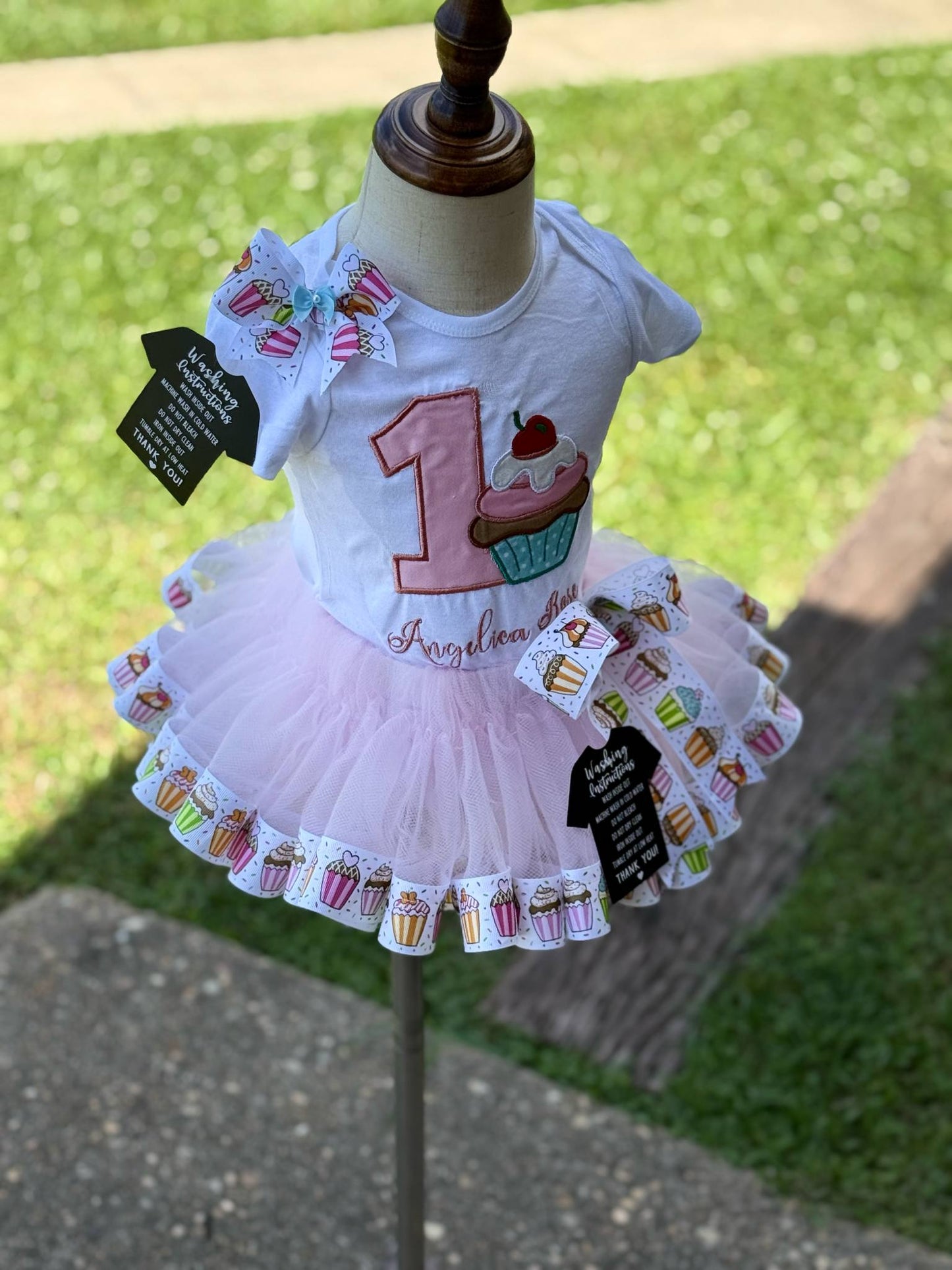 π Cupcake 1st Birthday Tutu Set β Personalized π