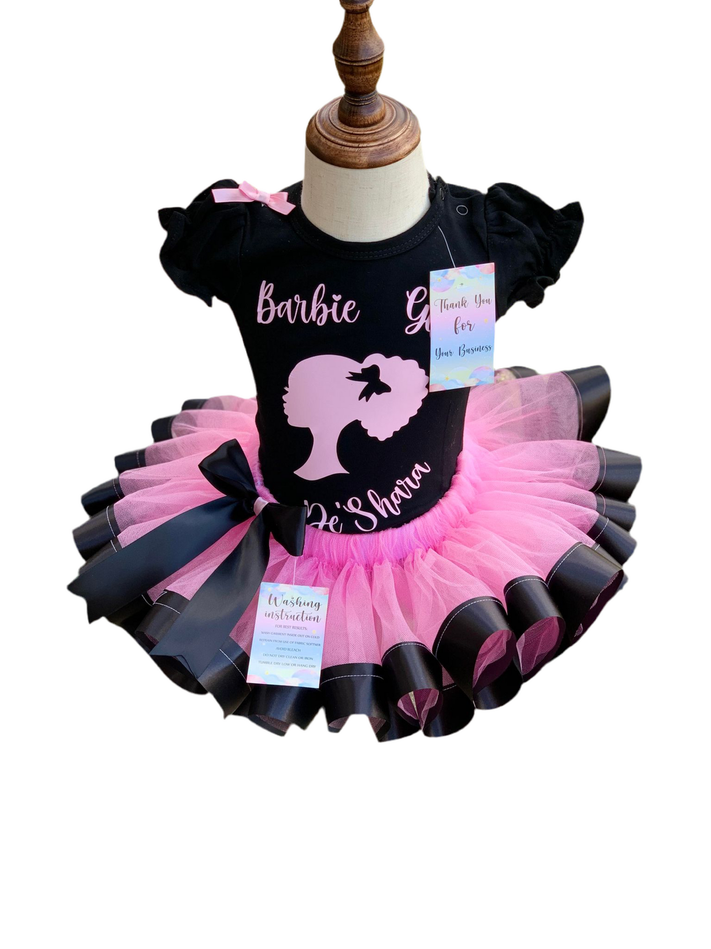 Black and Pink Barbie themed Tutu Set