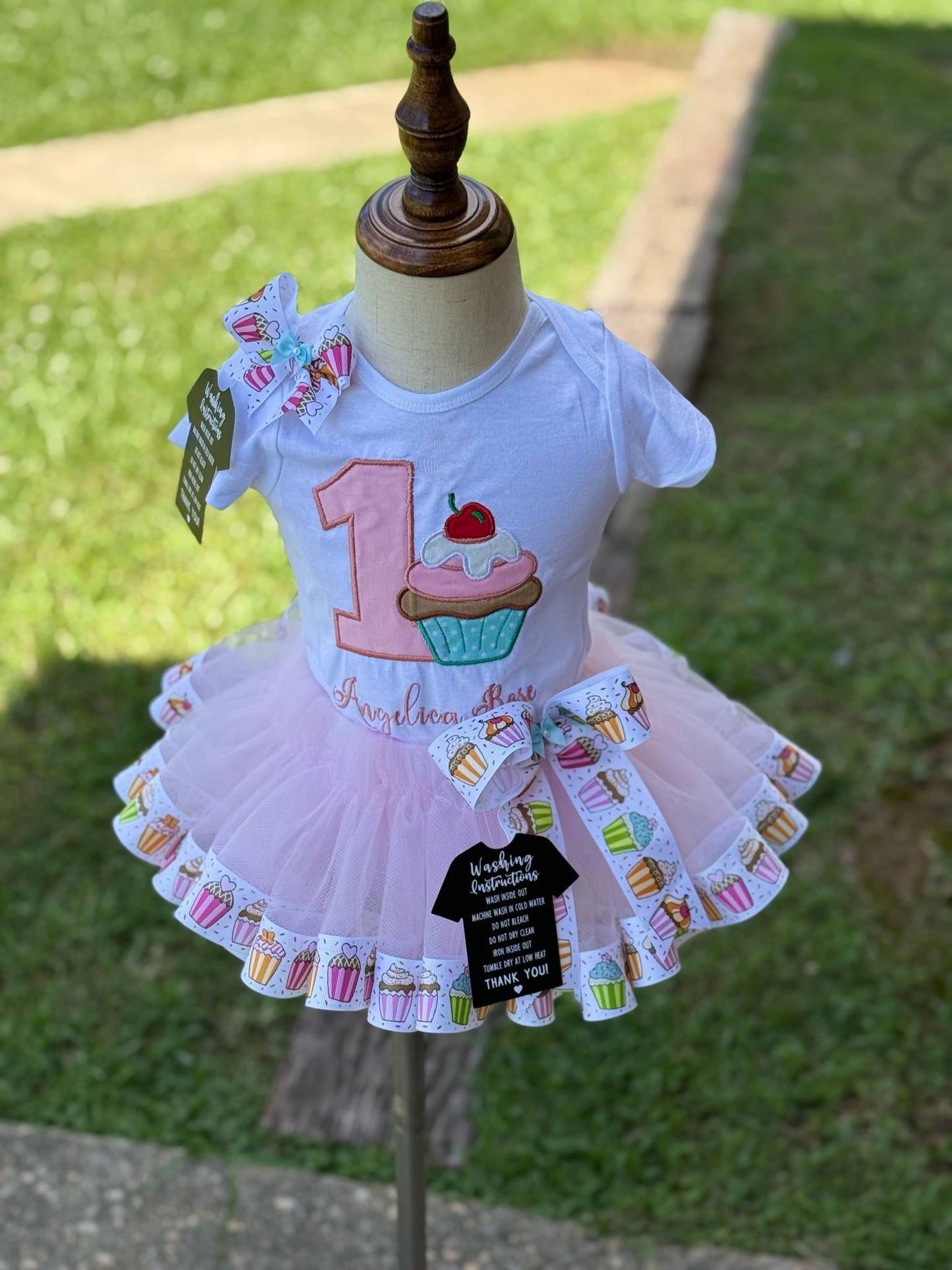 π Cupcake 1st Birthday Tutu Set β Personalized π
