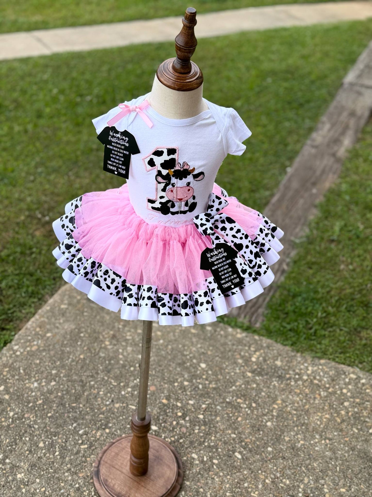 π Cow Print Birthday Tutu Set β Made to Order | Sugarplum Stitches π