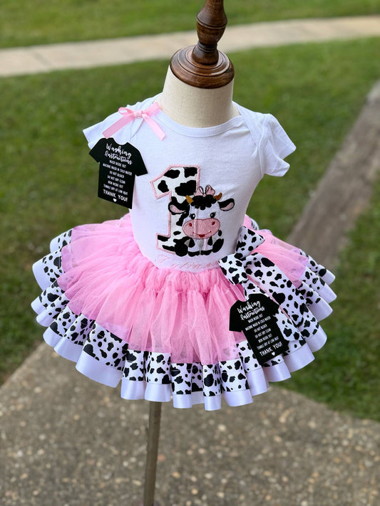 🎀 Cow Print Birthday Tutu Set – Made to Order | Sugarplum Stitches 🎀