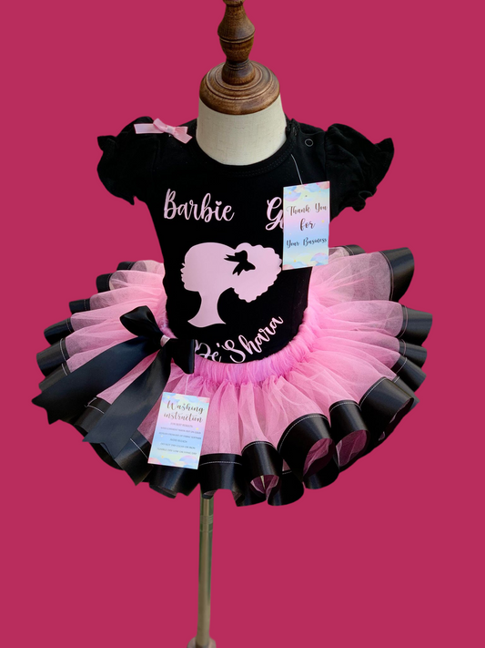 Black and Pink Barbie themed Tutu Set