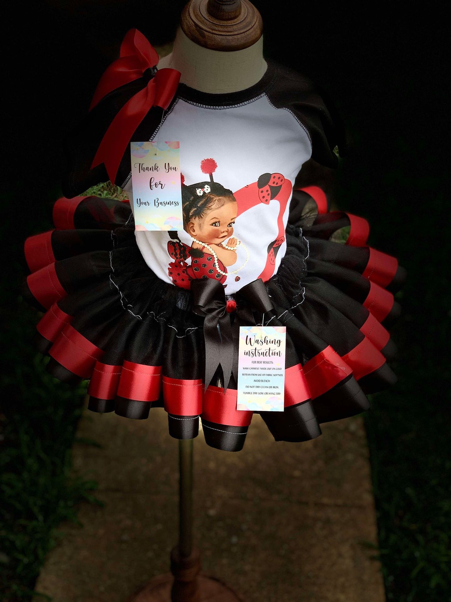 🖤❤️ Introducing Our Enchanting Ladybug Custom-Made Tutu Set! ❤️🖤