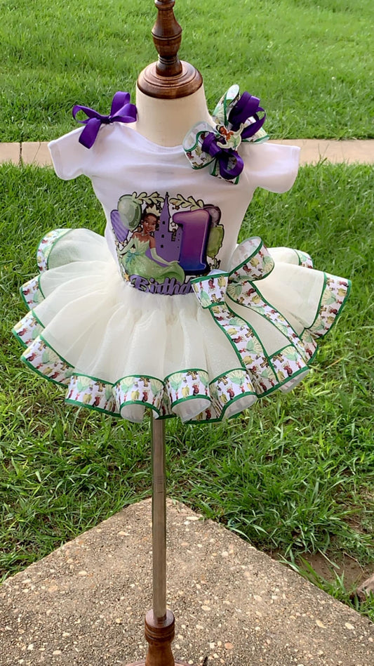 Princess and the frog theme tutu set