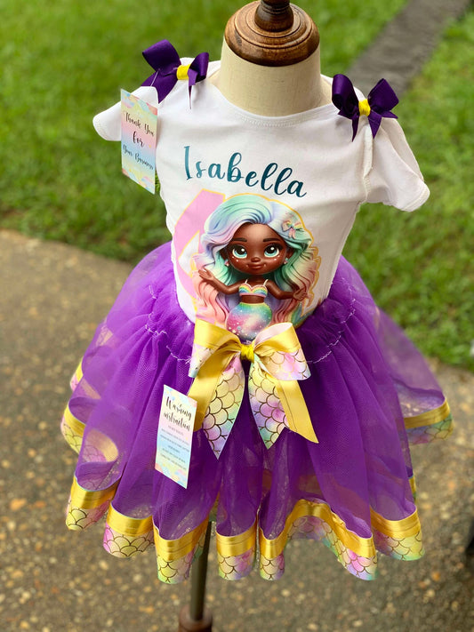 Mermaid themed tutu set