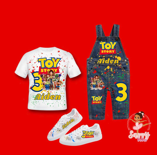 Custom Toy story Denim Overall Set
